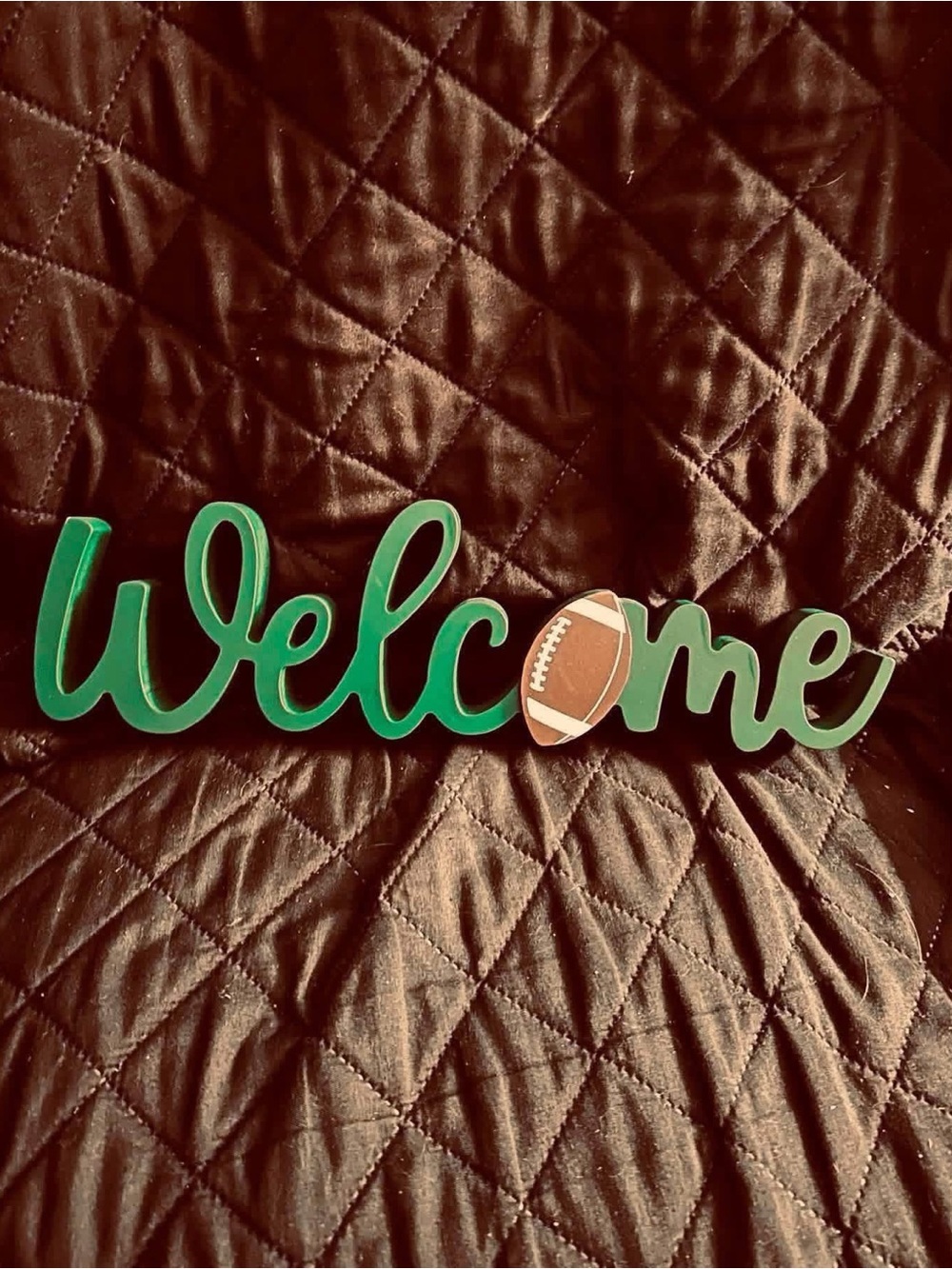 Welcome Wooden Sign with Football Accent - Green Hobby Lobby